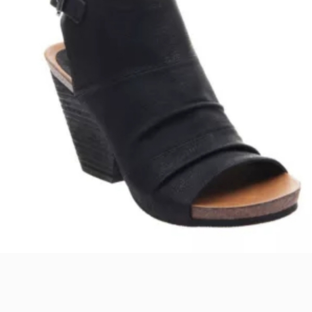 Hokus Pokus Paeola Open Toe Booties 9.5 Black